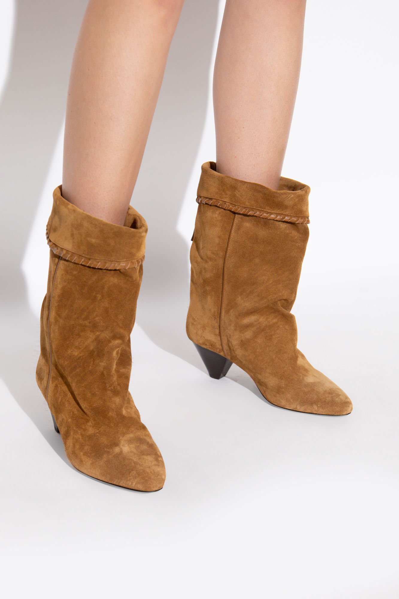 Brown Suede heeled ankle boots 